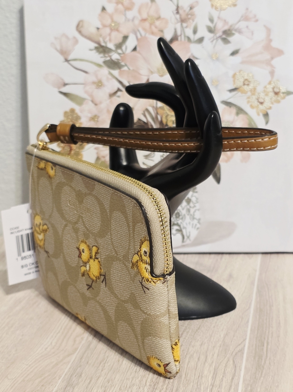 NEW Coach Chicks Wristlet Signature Monogram Card ID holder CC432 Chickens Khaki - Picture 4 of 15